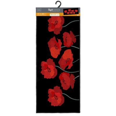 Tapis antidérapant - 50x120cm - Coquelicots