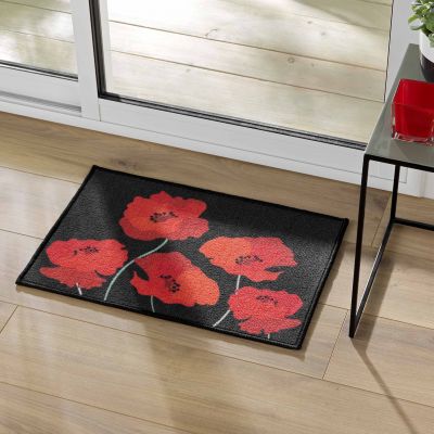 Tapis antidérapant - 40x60 cm - Coquelicots