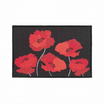 Tapis antidérapant - 40x60 cm - Coquelicots