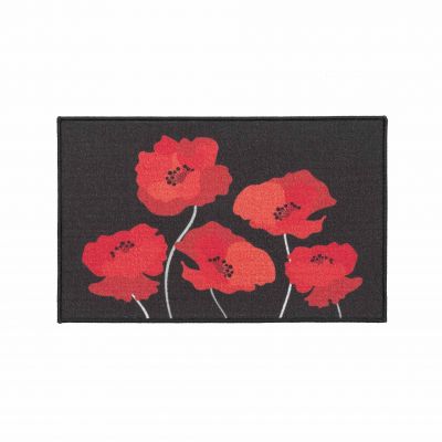 Tapis antidérapant - 50x80cm - Coquelicots