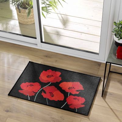 Tapis antidérapant - 50x80cm - Coquelicots