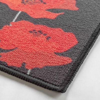 Tapis antidérapant - 50x80cm - Coquelicots