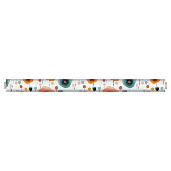 Toile cirée au mètre - Largeur 140 cm - Fleur Orange, Bleu et Rouge