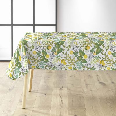 Toile cirée au mètre - Largeur 140 cm - Feuilles et Citrons
