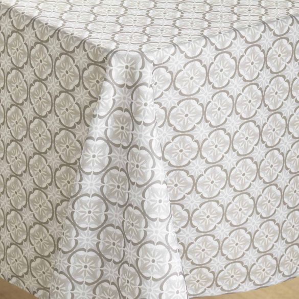 Nappe antitache rectangulaire - 145x240cm - Fleurs naturel