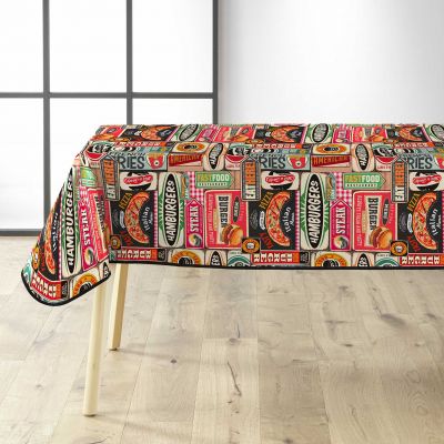 Toile cirée rectangulaire - 140x240 cm - Fastfood
