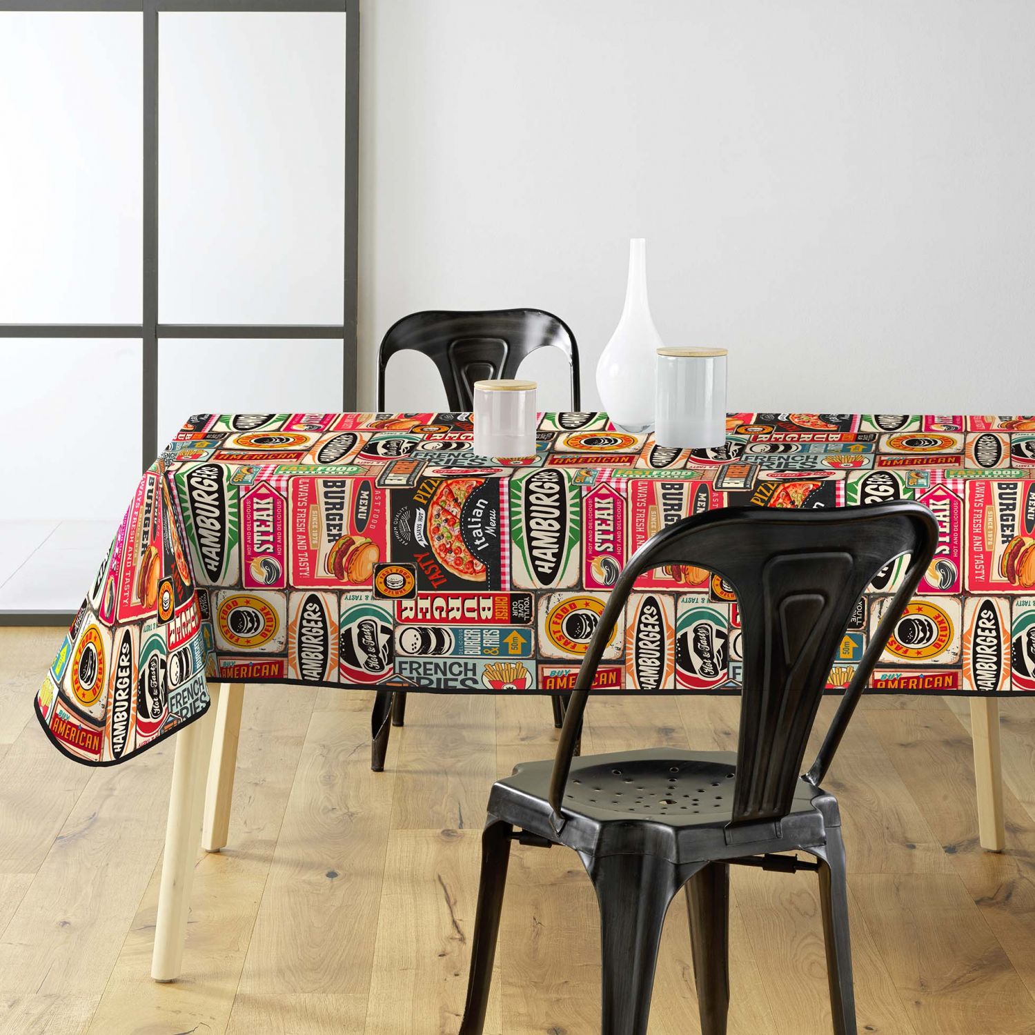 Toile cirée rectangulaire - 140x240 cm - Fastfood