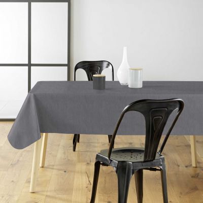 Toile cirée au mètre - Largeur 140 cm - Quadrillage anthracite