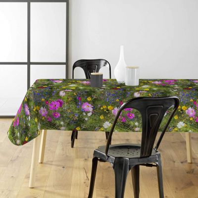 Toile cirée au mètre - Largeur 140 cm - Champ fleuri