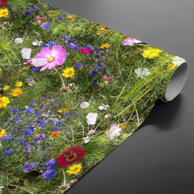Toile cirée au mètre - Largeur 140 cm - Champ fleuri