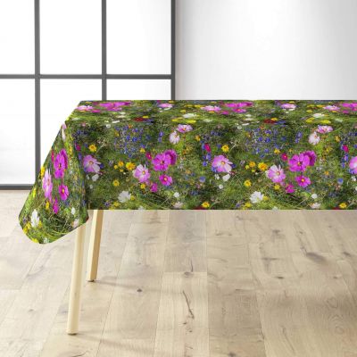 Toile cirée au mètre - Largeur 140 cm - Champ fleuri