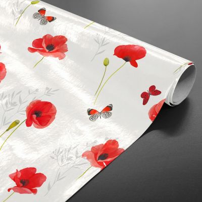 Toile cirée au mètre - Largeur 140 cm - Coquelicot