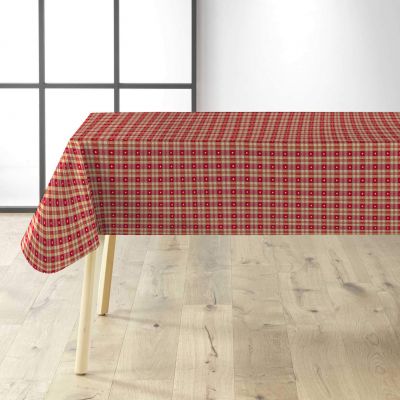 Toile cirée au mètre - Largeur 140 cm - Coeur montagne - Rouge