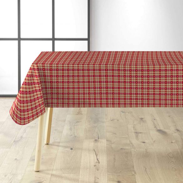 Toile cirée au mètre - Largeur 140 cm - Coeur montagne - Rouge