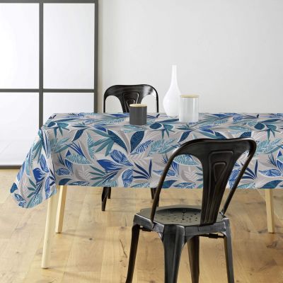 Toile cirée au mètre - Largeur 140 cm - Feuilles bleues