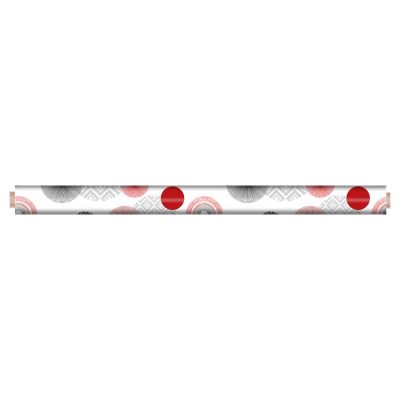Toile cirée au mètre - Largeur 140 cm - Ronds rouge, noir et gris