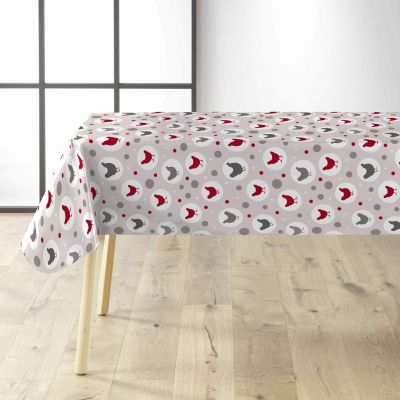 Toile cirée au mètre - Largeur 140 cm - Poules et ronds