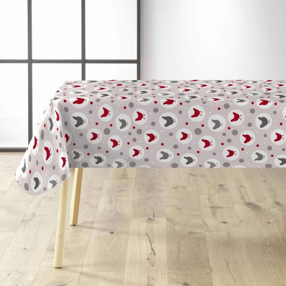 Toile cirée au mètre - Largeur 140 cm - Poules et ronds