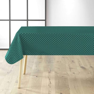 Toile cirée au mètre - Largeur 140 cm - Motifs art déco bleu et or métallisé