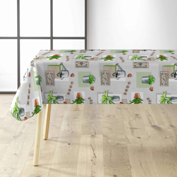 Toile cirée au mètre - Largeur 140 cm - Plantes et arrosoir