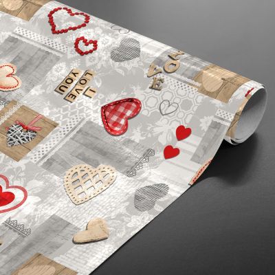 Toile cirée au mètre - Largeur 140 cm - Amour
