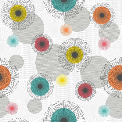 Toile cirée ronde - Diamètre 160 cm - Ronds colorés