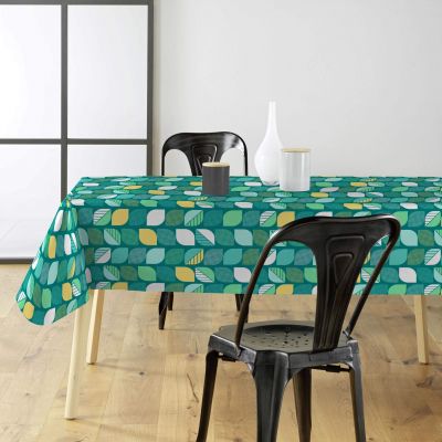 Toile cirée au mètre - Largeur 140 cm - Motifs géométriques colorés bleus