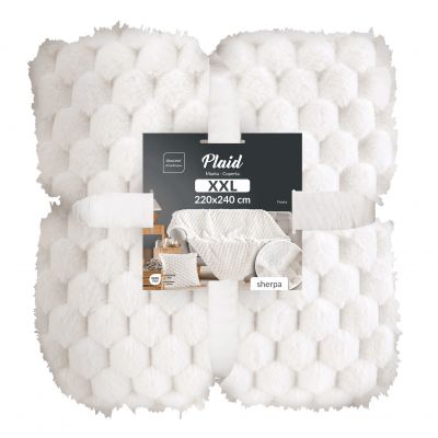 Plaid 220x240 cm - Frosty, Imitation Fourrure et Sherpa