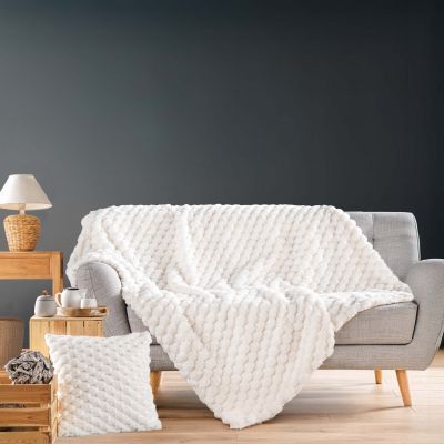 Plaid 220x240 cm - Frosty, Imitation Fourrure et Sherpa