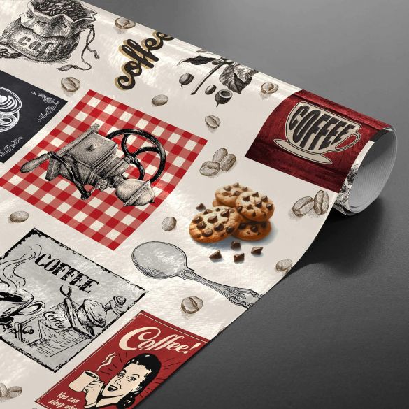 Toile cirée au mètre - Largeur 140 cm - Coffee time