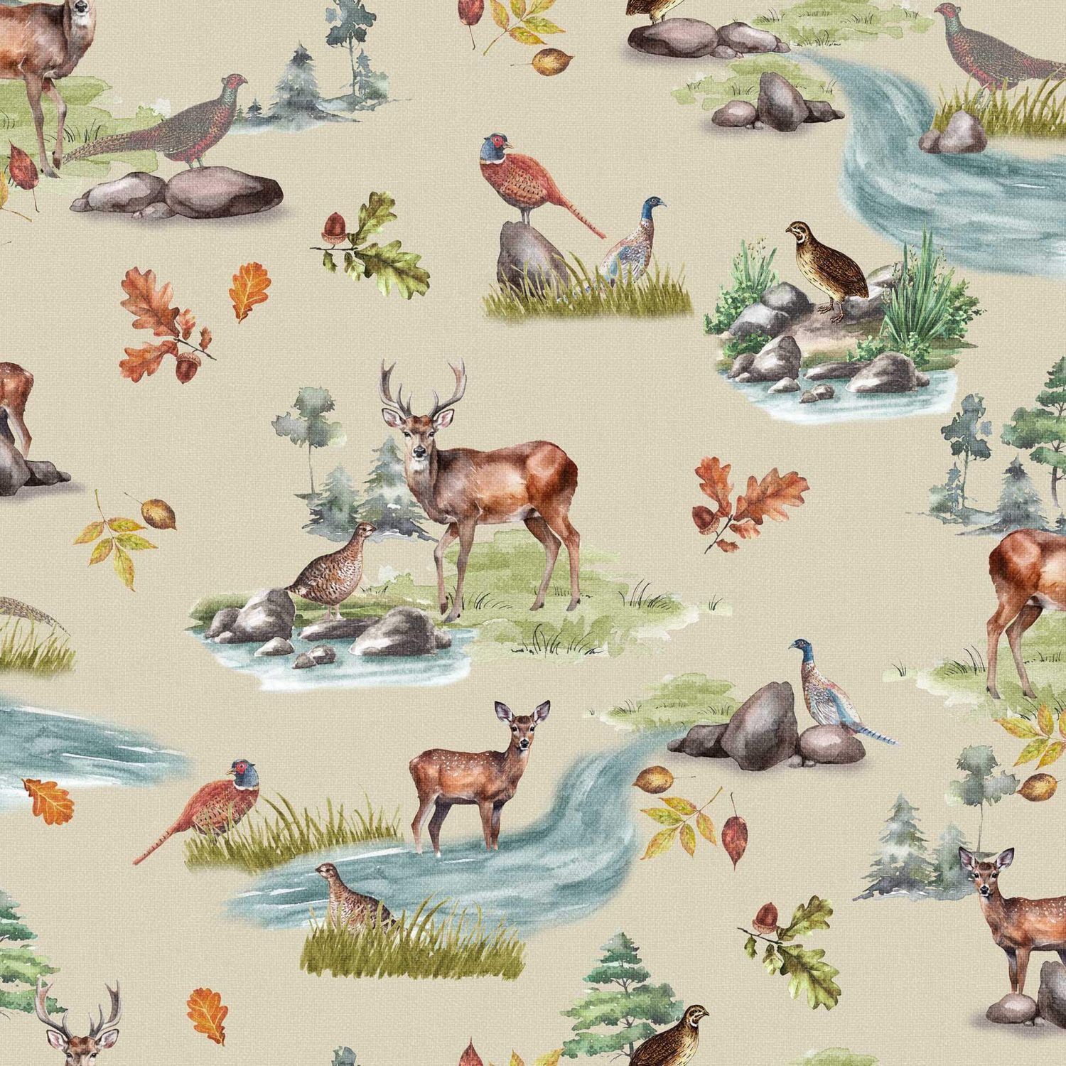 Toile cirée au mètre - Largeur 140 cm - Chasse