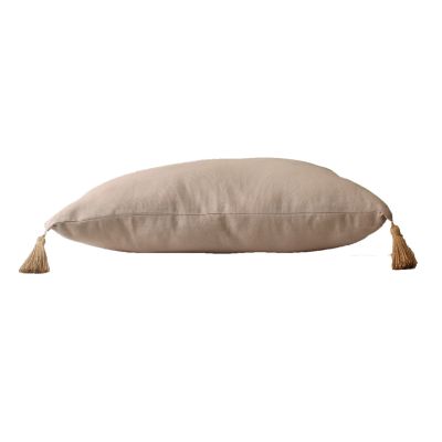 Coussin Panama avec pompons jute 50x70 cm