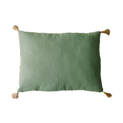Coussin Panama avec pompons jute 50x70 cm