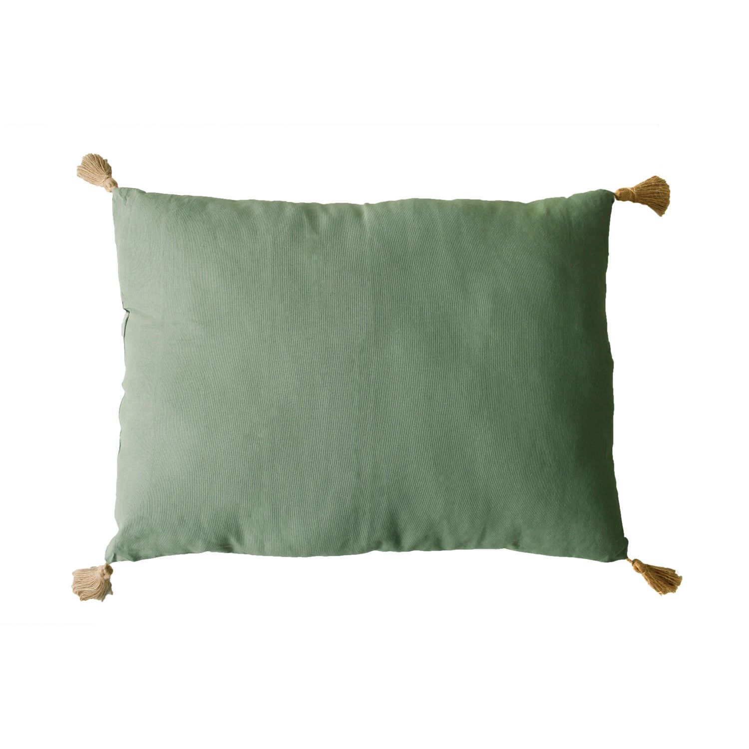 Coussin Panama avec pompons jute 50x70 cm