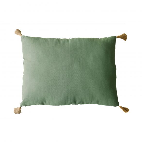 Coussin Panama avec pompons jute 50x70 cm Coussin Panama avec pompons jute 50x70 cm