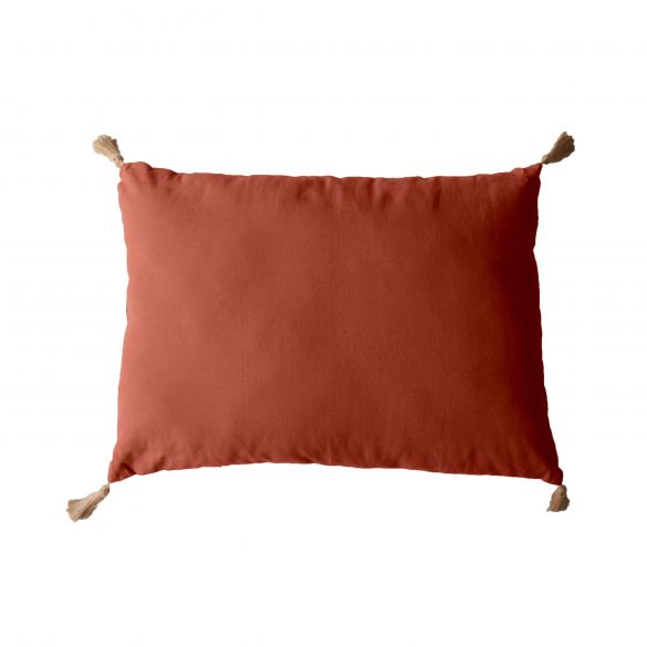 Coussin Panama avec pompons jute 50x70 cm Coussin Panama avec pompons jute 50x70 cm