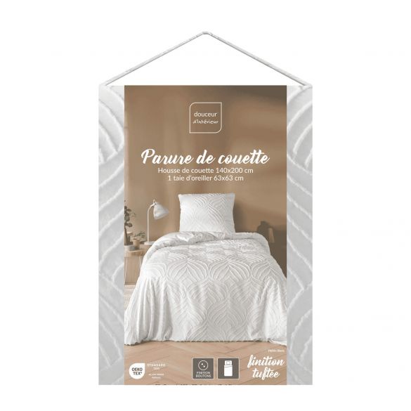 Housse de couette - 140 x 200 cm + taie - Tuftée