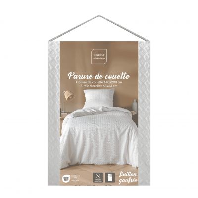 Housse de couette - 140 x 200 cm + taie - Gaufrée