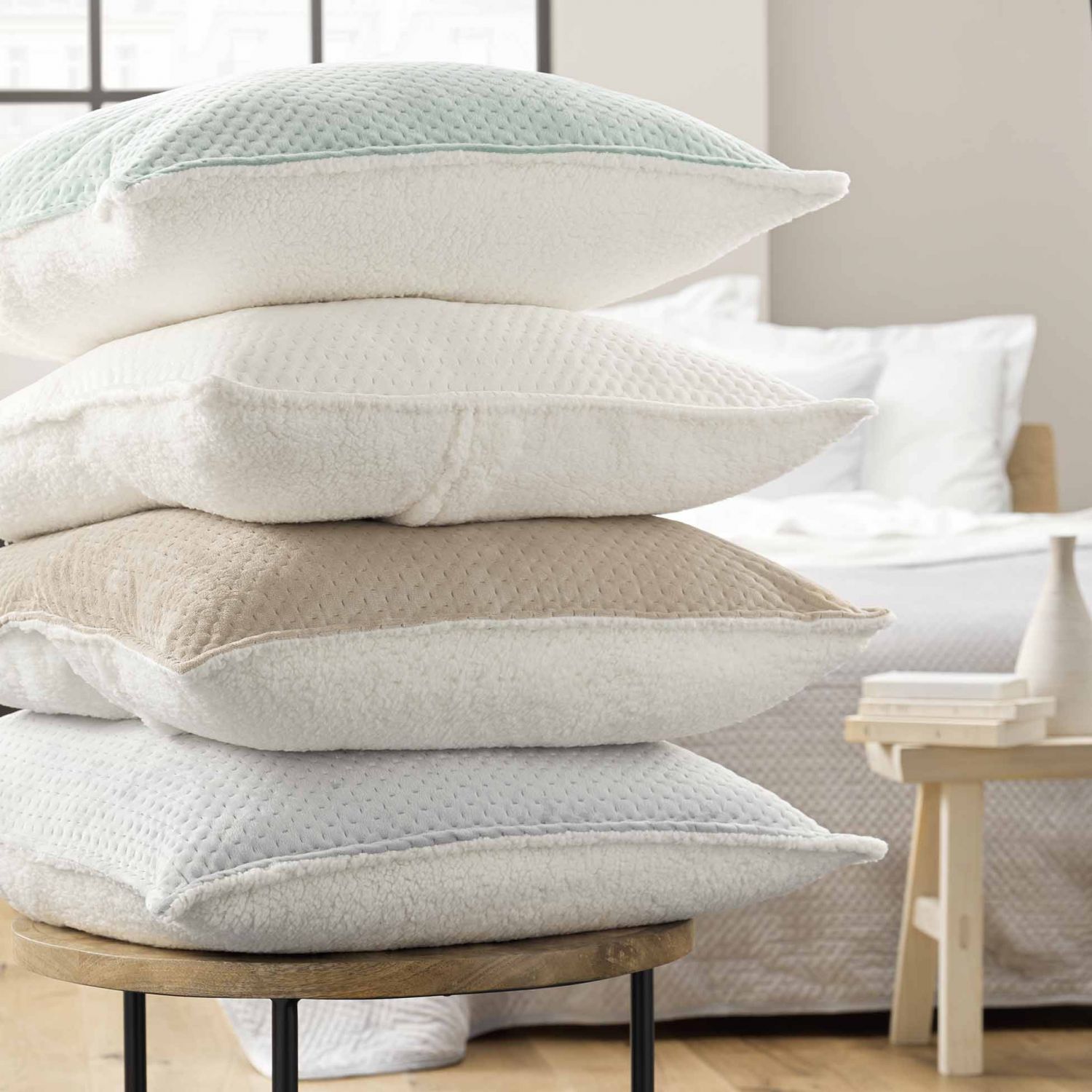 Couvre lit matelassé - 220 x 240 cm + taies - Effet velours - Imagen 5 de 11