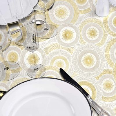 Nappe rectangle - 145 x 240 cm - Blanc métallisé