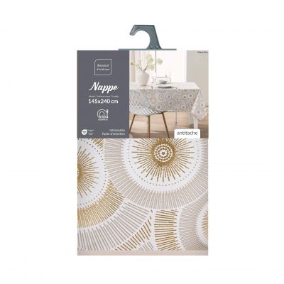 Nappe rectangle - 145 x 240 cm - Blanc métallisé