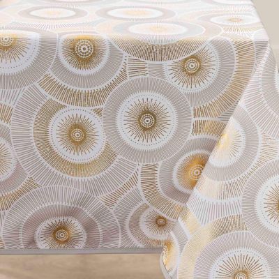 Nappe rectangle - 145 x 240 cm - Blanc métallisé