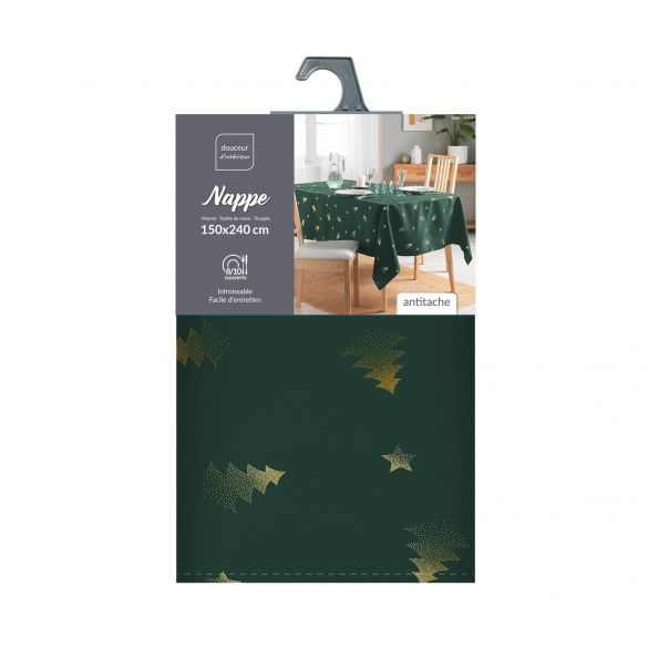 Nappe rectangle - 150 x 240 cm - Sapin vert métallisé