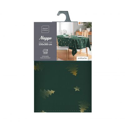 Nappe rectangle - 150 x 300 cm - Sapin vert métallisé