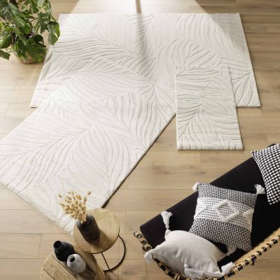 Tapis Ankara 120 x 170 cm - écru uni en relief