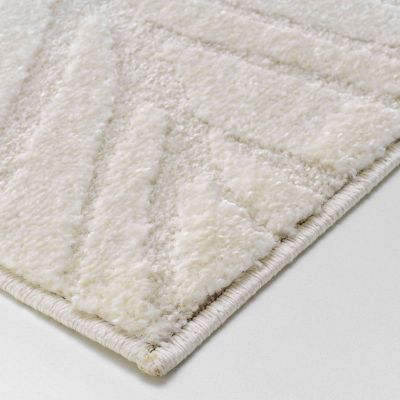 Tapis Ankara 120 x 170 cm - écru uni en relief