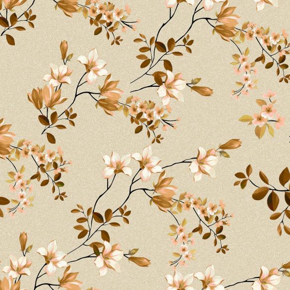 Toile cirée au mètre - Largeur 140 cm - Clematite ocre Toile cirée au mètre - Largeur 140 cm - Clematite ocre