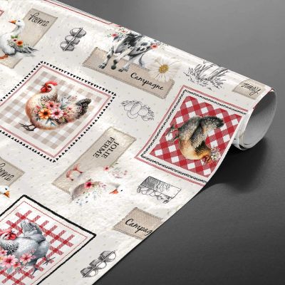 Toile cirée au mètre - Largeur 140 cm - Jolie ferme