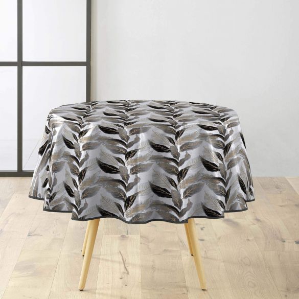 Toile cirée ronde - Diamètre 160 cm - Oralia métallisé