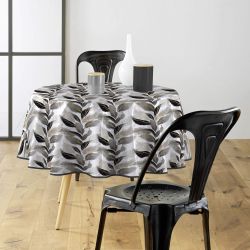 Toile cirée ronde - Diamètre 160 cm - Oralia métallisé